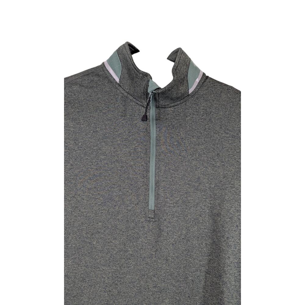 Motion Sweatshirt Reflective Night Running 1/4 Zip Fleece Olive Green Medium